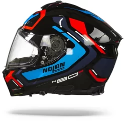 Nolan N80-8 Ally N-Com 43 Glanzend Zwart Blauw Rood Integraalhelm