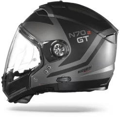 Nolan N70-2 GT Glaring N-Com 046 Mat Lava Grijs Zwart Multihelm -Winkel Voor Motorfietsonderdelen Nolan N70 2 GT Glaring N Com 046.11