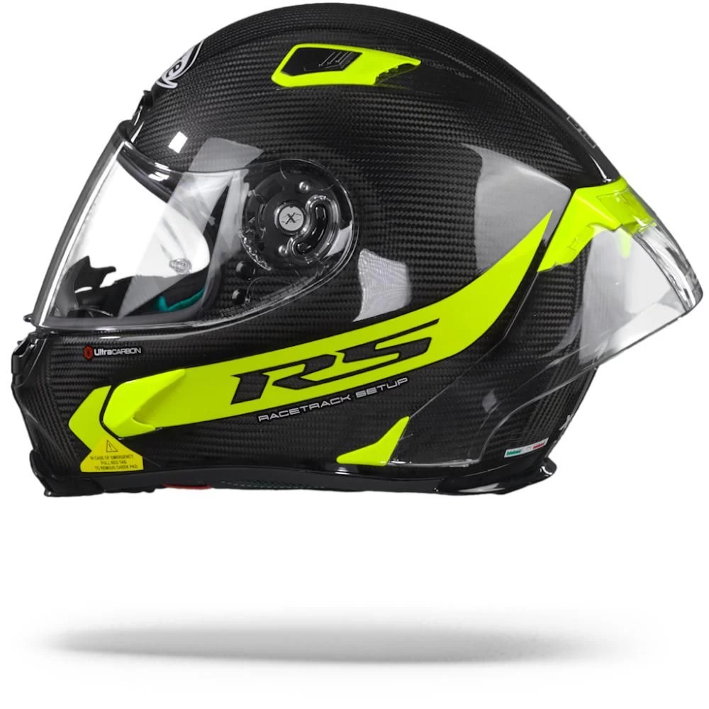 X-Lite X-803 RS Ultra Carbon Hot Lap 16 Carbon Zwart Geel Integraalhelm 1 X-Lite X-803 RS Ultra Carbon Hot Lap 16 Carbon Zwart Geel Integraalhelm