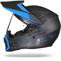 AGV AX9 Antartica Mat Zwart Blauw Adventure Helm -Winkel Voor Motorfietsonderdelen agv ax9 antartica matt black cyan.10 1