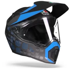 AGV AX9 Antartica Mat Zwart Blauw Adventure Helm -Winkel Voor Motorfietsonderdelen agv ax9 antartica matt black cyan.33 1