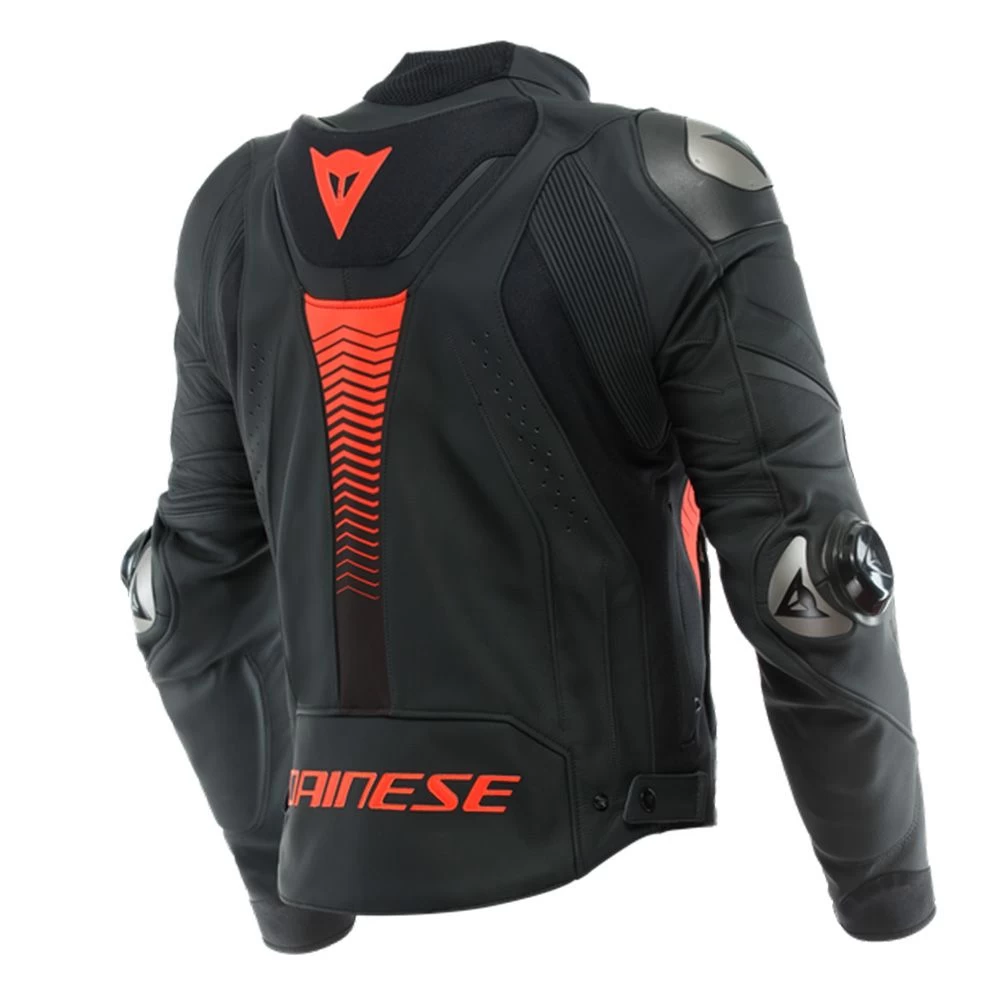 Dainese Super Speed 4 Leather Jacket Black Matt Fluo Red 4 Dainese Super Speed 4 Leather Jacket Black Matt Fluo Red - Afbeelding 4