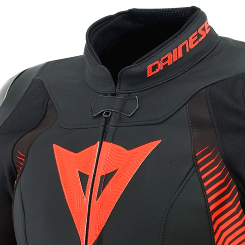 Dainese Super Speed 4 Leather Jacket Black Matt Fluo Red 1 Dainese Super Speed 4 Leather Jacket Black Matt Fluo Red