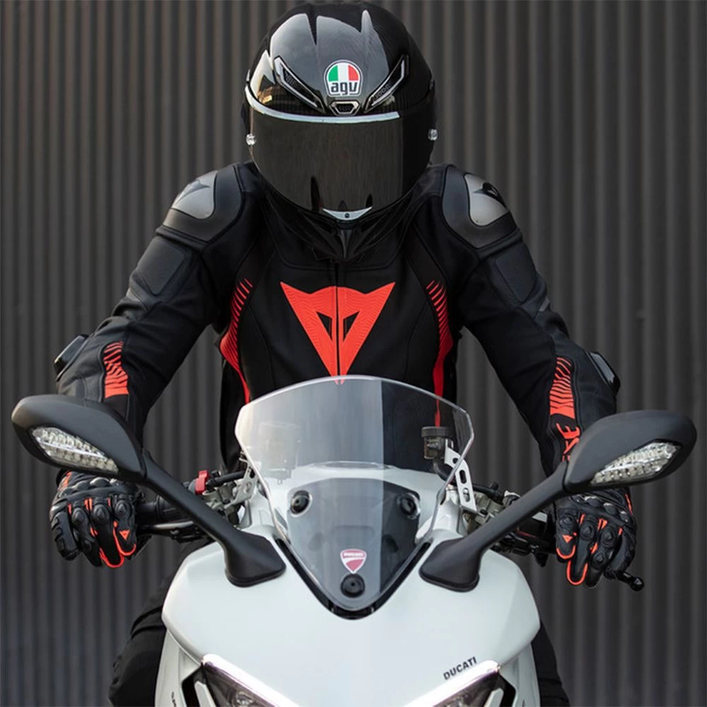 Dainese Super Speed 4 Leather Jacket Black Matt Fluo Red 2 Dainese Super Speed 4 Leather Jacket Black Matt Fluo Red - Afbeelding 2