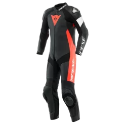 Dainese Tosa 1 Pcs Leather Suit Perf Black Fluo Red White -Winkel Voor Motorfietsonderdelen dainese tosa 1 pcs leather suit perf black fluo red white 1