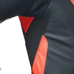 Dainese Tosa 1 Pcs Leather Suit Perf Black Fluo Red White
