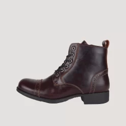 Helstons Mehari Burgundy Leather Shoes