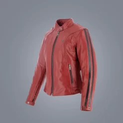 Helstons Victoria Leather Rag Red Jacket -Winkel Voor Motorfietsonderdelen helstons victoria leather rag red jacket 2 1