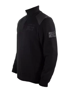 John Doe Knit Pullover Zwart Zip Small Logo