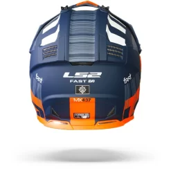LS2 MX437 Fast Evo Xcode Mat Fl. Oranje Blauw Crosshelm -Winkel Voor Motorfietsonderdelen ls2 mx437 fast evo xcode matt fl orange blue.19