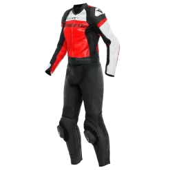 Dainese Mirage Lady Leather 2PCS Suit Black Lava Red White