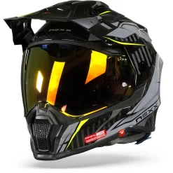 Nexx X.WRL Atika Grijs Neon Adventure Helm -Winkel Voor Motorfietsonderdelen nexx x.wrl atika grey neon frontpage