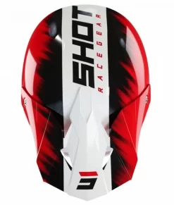 SHOT Furious Kid Versus Wit Rood Glanzend Crosshelm